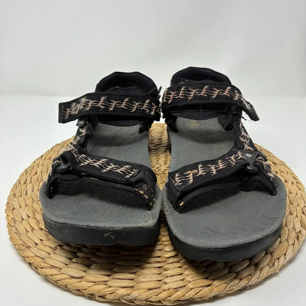 Teva 6677 Men's Hurricane Sport Sandals Size 10 Black Geometric Pattern Vintage